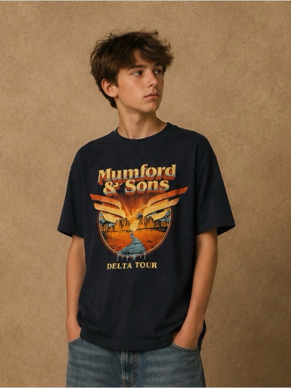 Navy Delta Tour Short-Sleeve Graphic Tee
